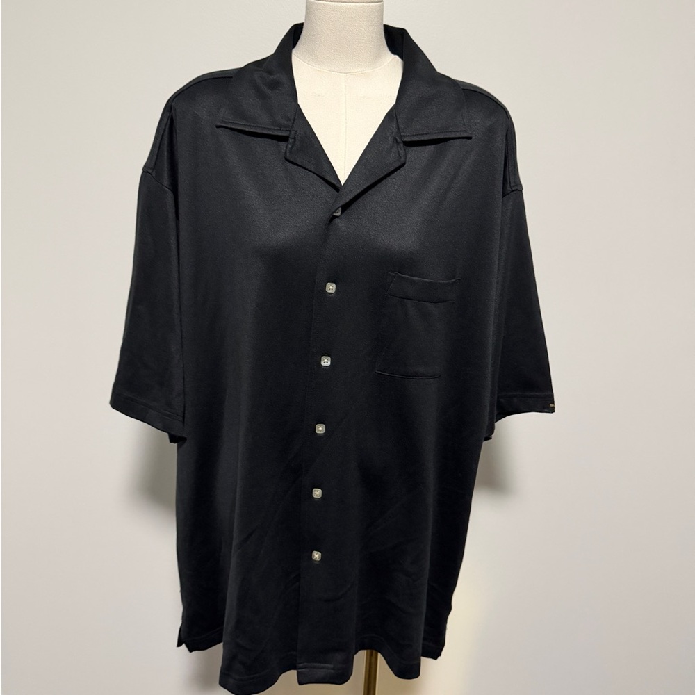 Classic Black Men's Shirt by Alfred Sung
